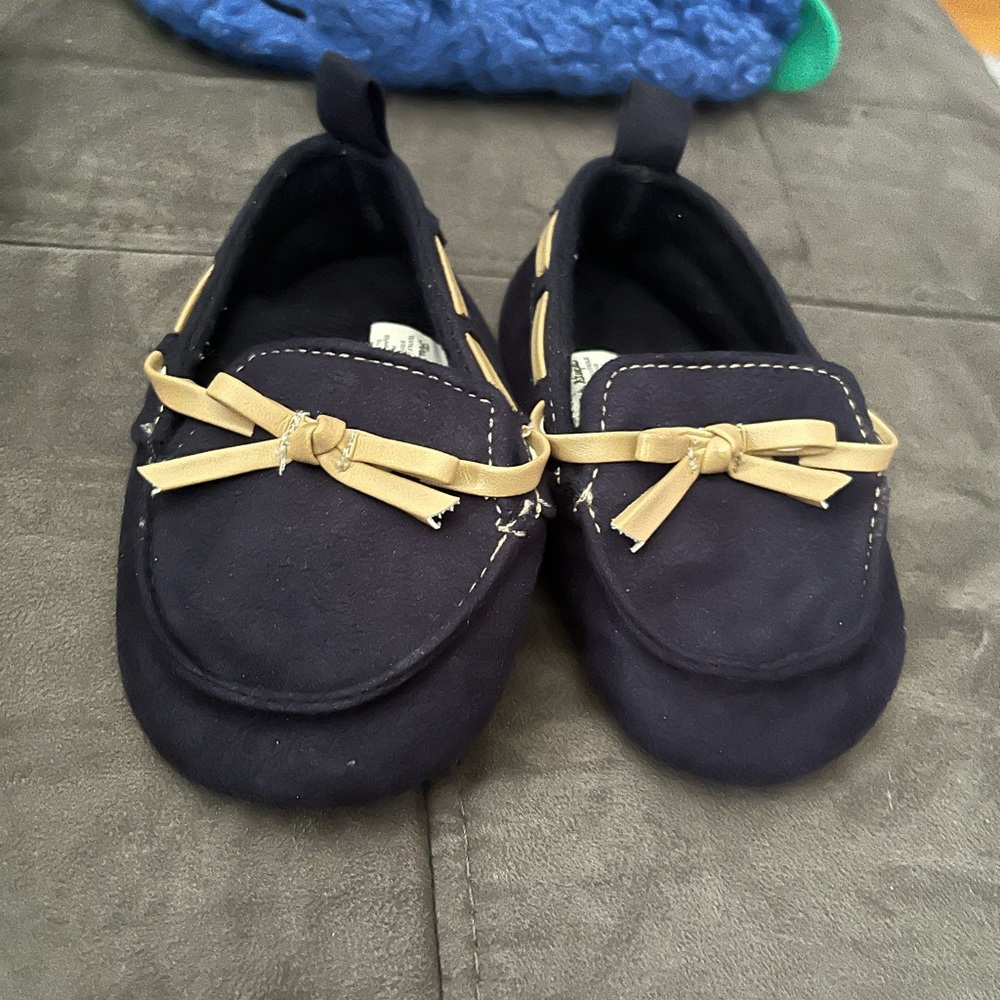 Navy blue slip on shoes